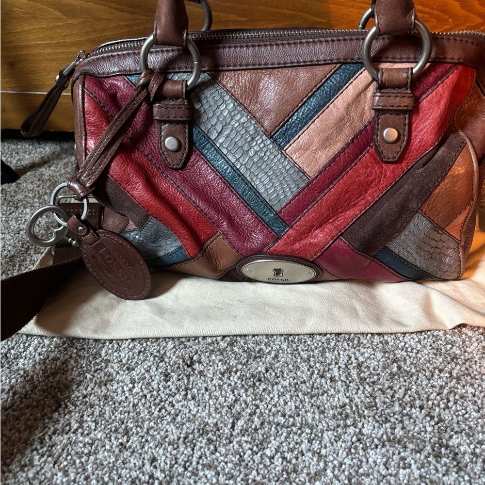 Fossil Multicolor Leather Handbag